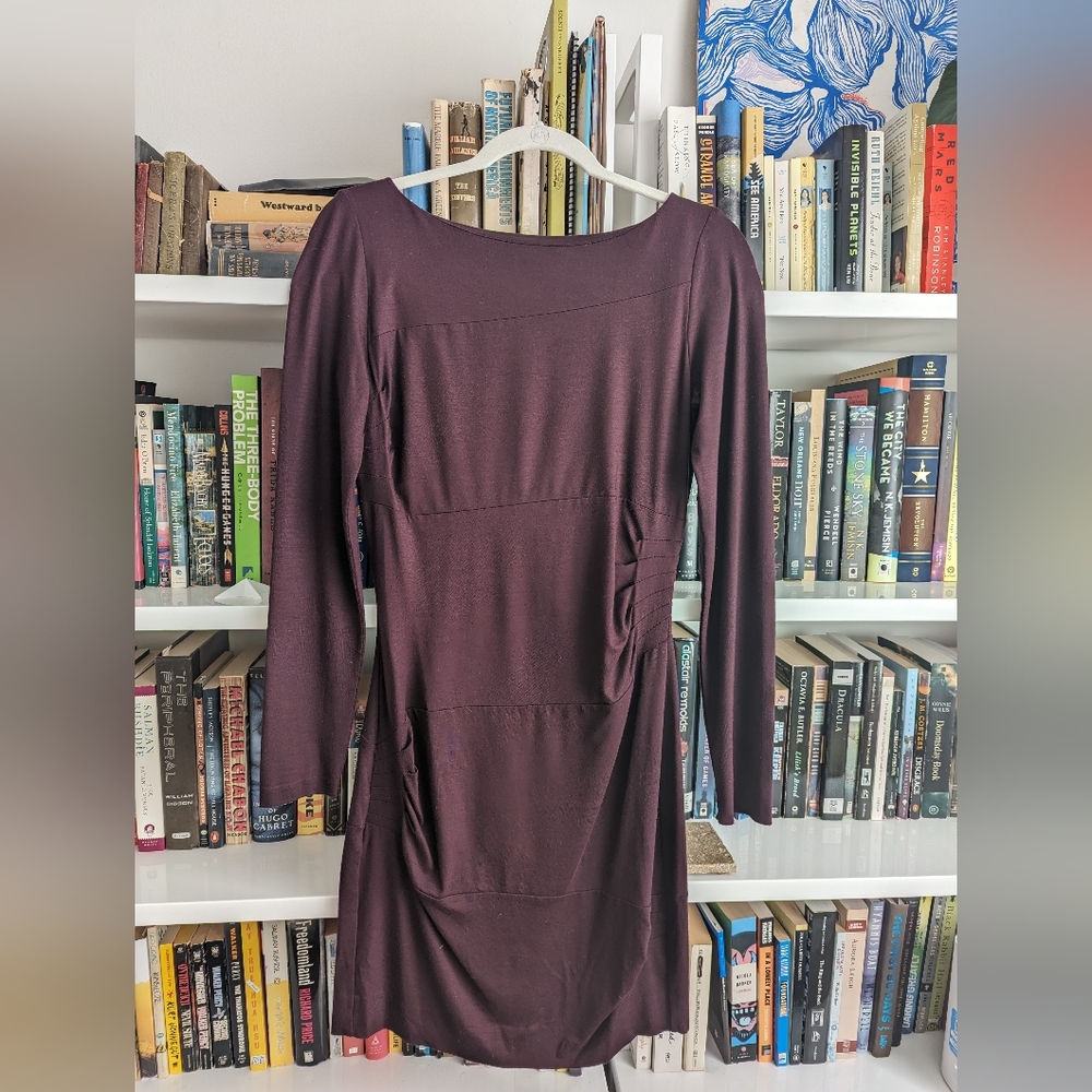 DVF Ruched Bodycon Dress, Burgundy Size 4